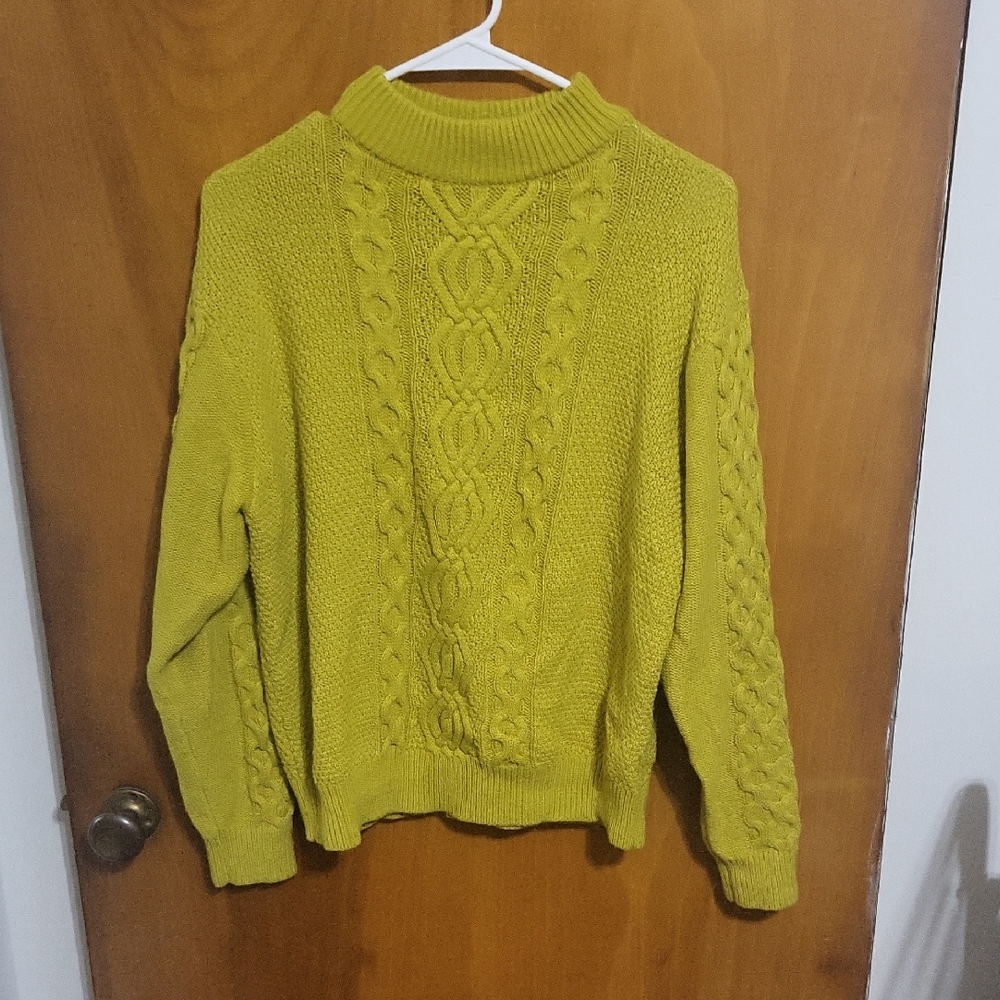Womens Cable Knit Mustard Sweater Size Xs By Urban Outfitters